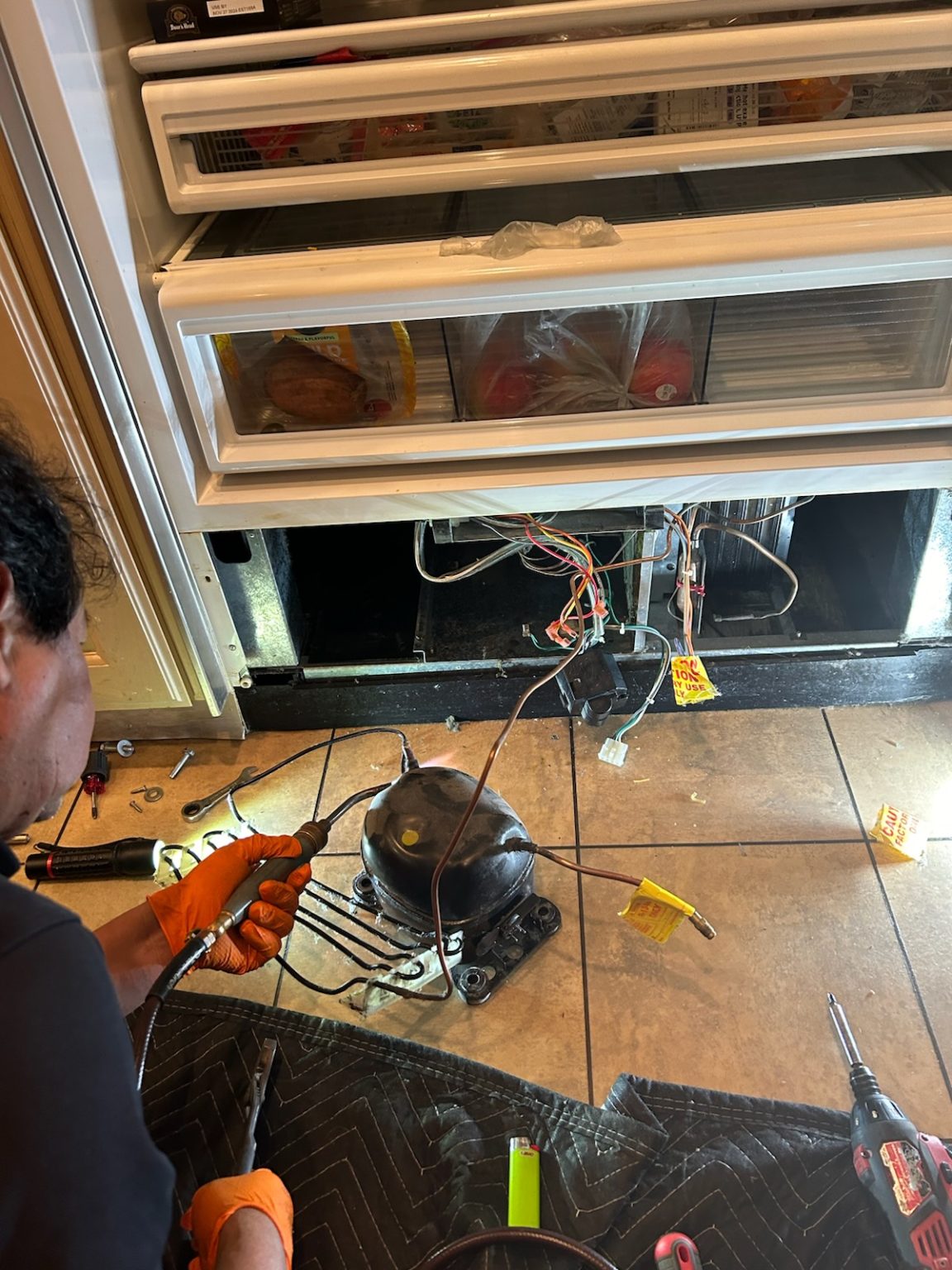 Subzero Freezer Repair # Replacing Compressor Img 2755